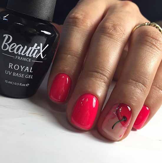 Manucure rouge pour ongles courts: nouveautés sur la photo, idées de mode