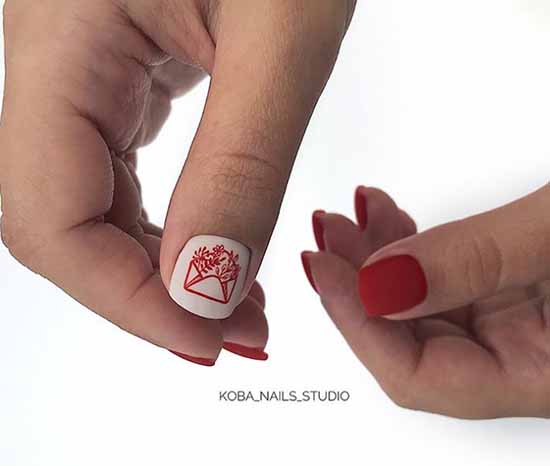 Manucure rouge pour ongles courts: nouveautés sur la photo, idées de mode