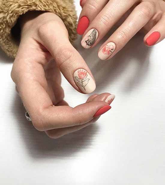 Manucure rouge pour ongles courts: nouveautés sur la photo, idées de mode