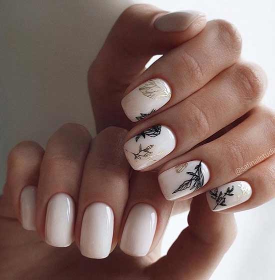 Delicate manicure nail shape square