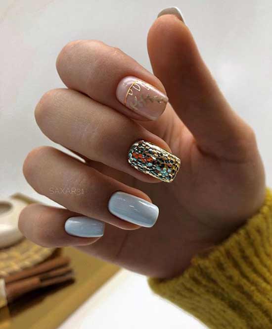 Manicure with decor square nails