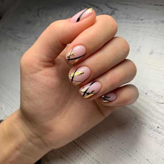 Short manicure nail shape square