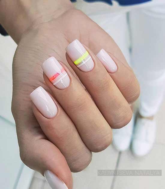 Beautiful manicure for square nails