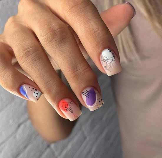 Manicure for square nails: 100 photos with new, beautiful ideas