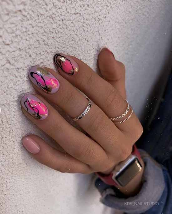 Youth nail design with abstraction