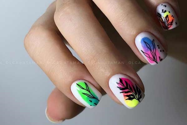 Neon beautiful manicure photo