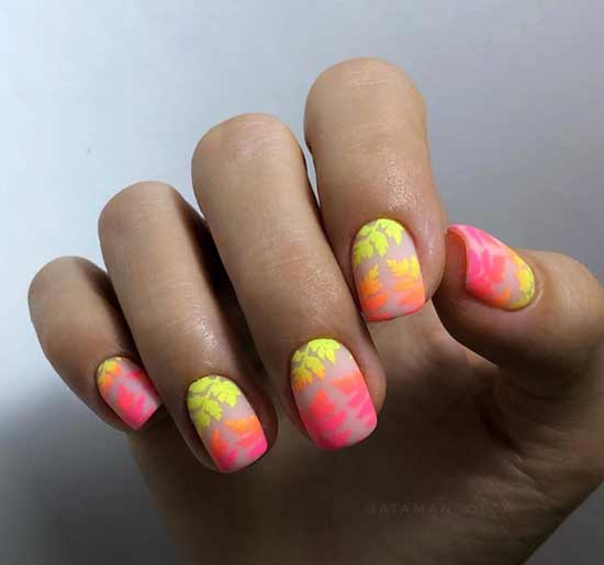 Fashionable manicure in neon colors