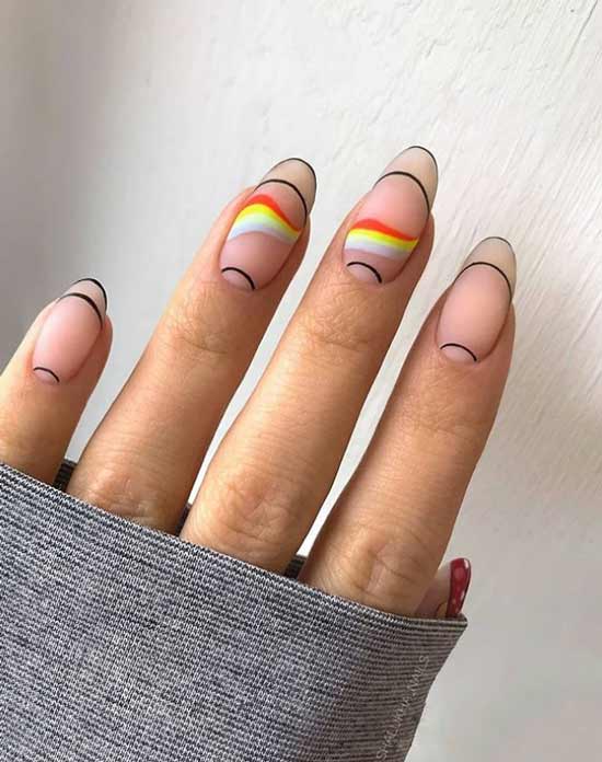 Arc-en-ciel néon sur les ongles