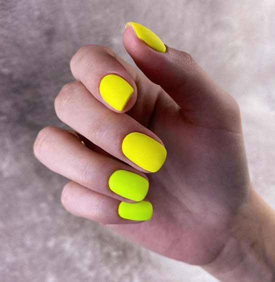 Neon manicure without design