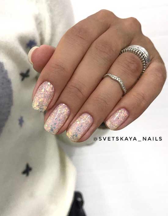 Large glitter manicure