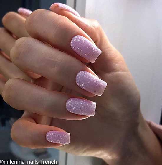 Delicate manicure with sparkles: photo novelties with a beautiful design