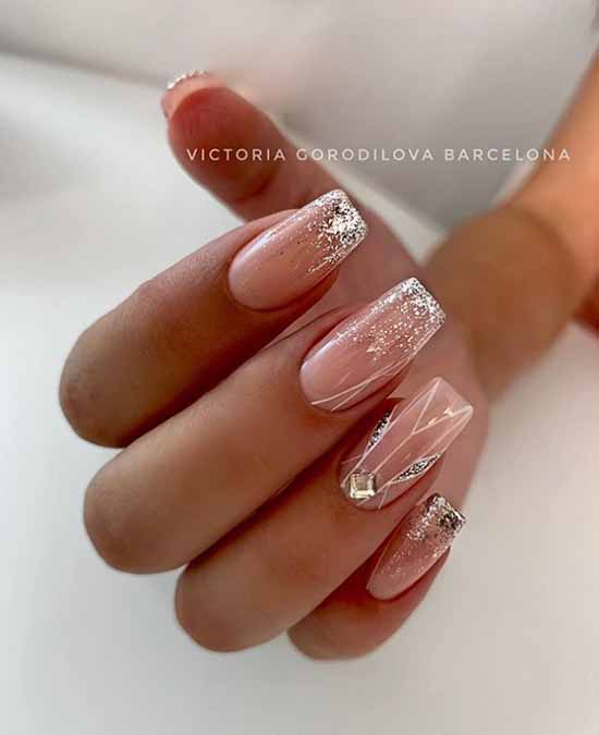 Delicate manicure with sparkles: photo novelties with a beautiful design