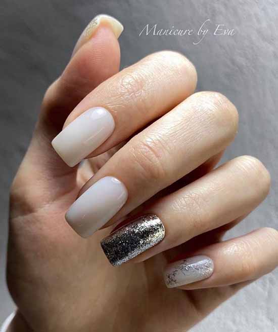 Delicate manicure with sparkles: photo novelties with a beautiful design