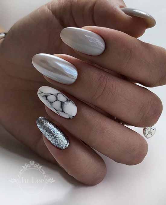 Delicate manicure with sparkles: photo novelties with a beautiful design