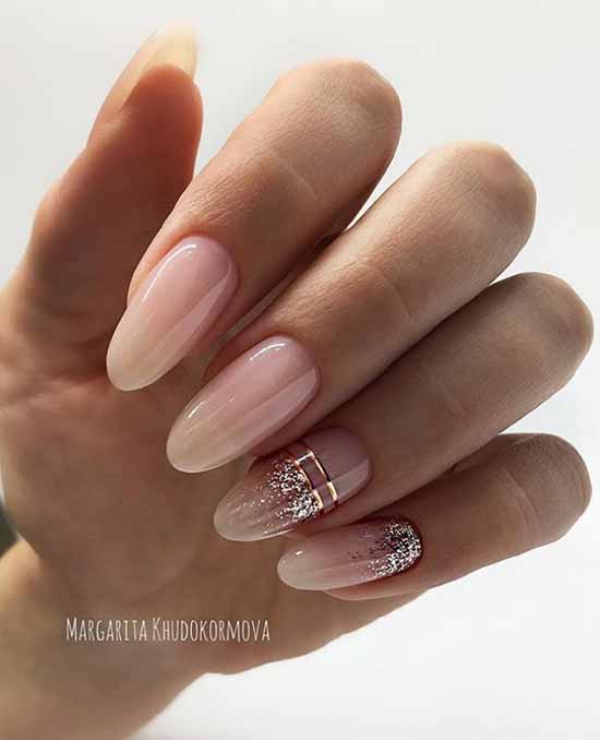 Delicate manicure with sparkles: photo novelties with a beautiful design