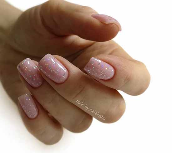 Delicate manicure with sparkles: photo novelties with a beautiful design