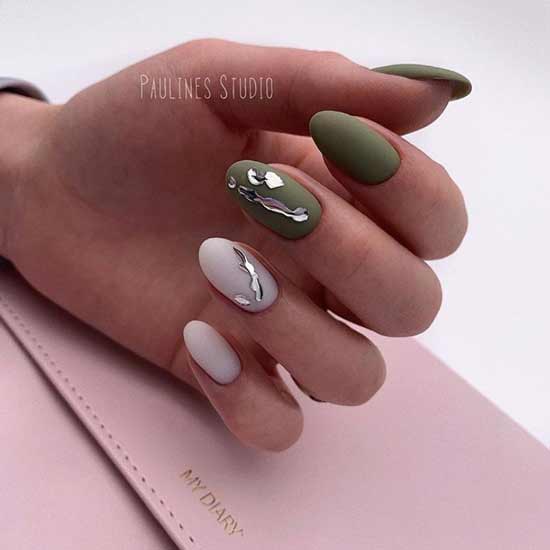 Milk with green manicure