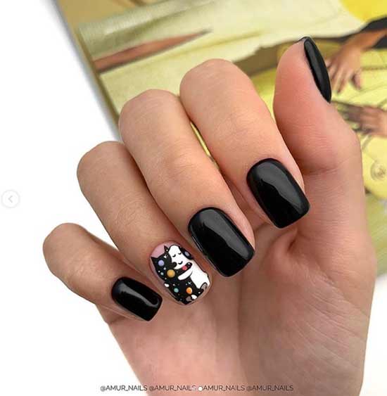 Everyday black manicure photo