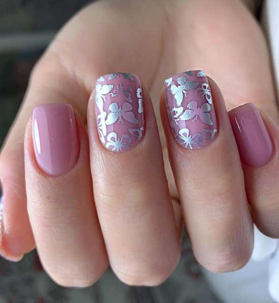 Casual with stamping manicure