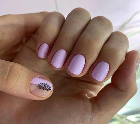 Transparent design on one nail photo