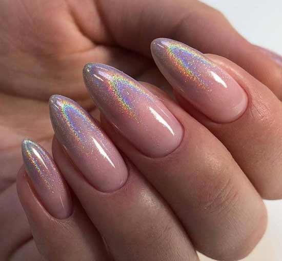 Manicure with rainbow rub