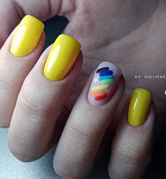 Rainbow manicure: new items, beautiful nail art in the photo