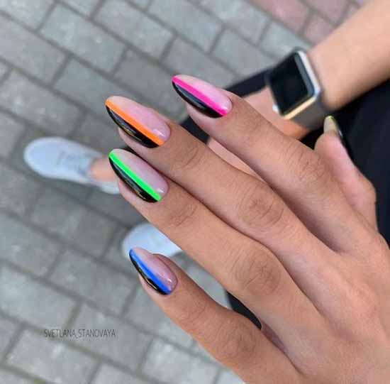 Rainbow manicure: new items, beautiful nail art in the photo