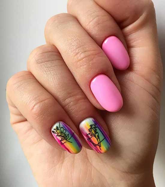 Rainbow manicure: new items, beautiful nail art in the photo