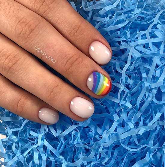 Rainbow manicure: new items, beautiful nail art in the photo