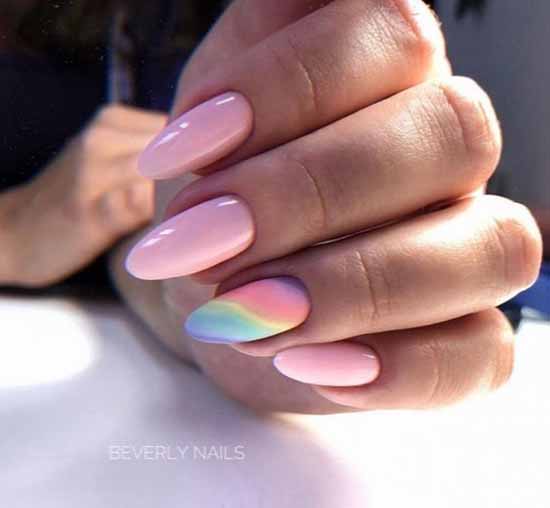 Rainbow manicure: new items, beautiful nail art in the photo