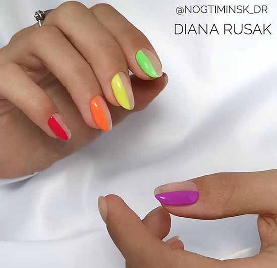 Rainbow manicure: new items, beautiful nail art in the photo