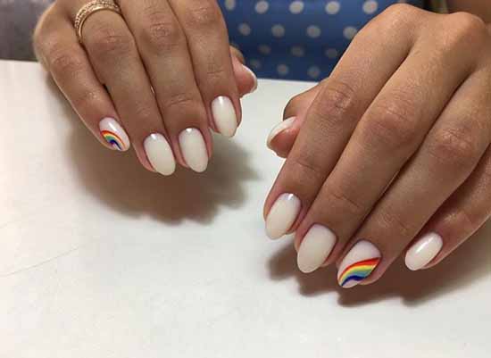 Milky with a rainbow manicure