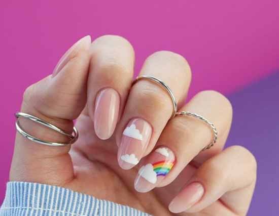 Rainbow manicure: new items, beautiful nail art in the photo