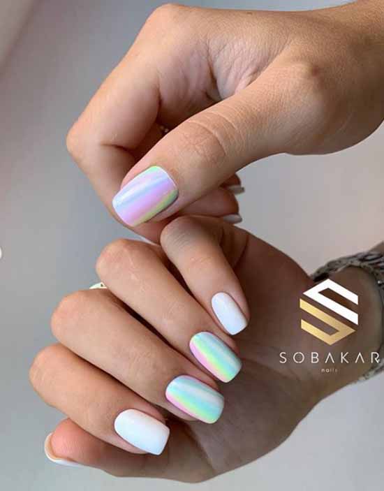 Rainbow manicure: new items, beautiful nail art in the photo