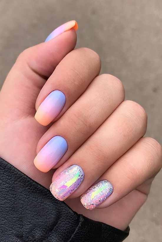 Rainbow manicure: new items, beautiful nail art in the photo