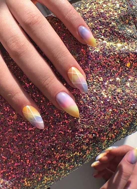 Manucure arc-en-ciel: nouveaux articles, beau nail art sur la photo