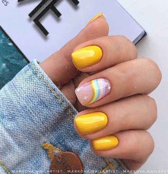 Rainbow manicure: new items, beautiful nail art in the photo