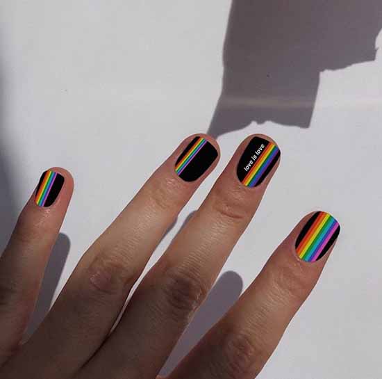 Manucure arc-en-ciel: nouveaux articles, beau nail art sur la photo