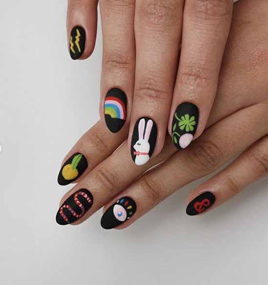 Rainbow manicure: new items, beautiful nail art in the photo