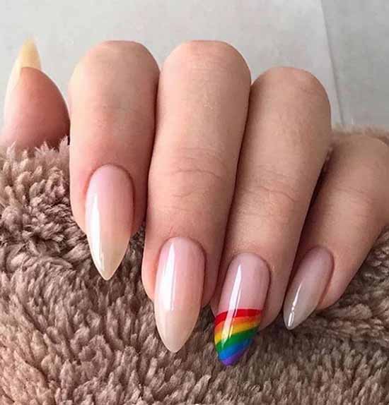 Rainbow manicure: new items, beautiful nail art in the photo