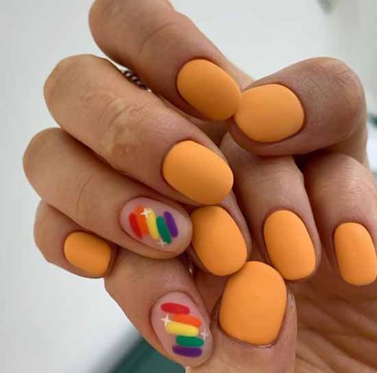 Rainbow manicure: new items, beautiful nail art in the photo