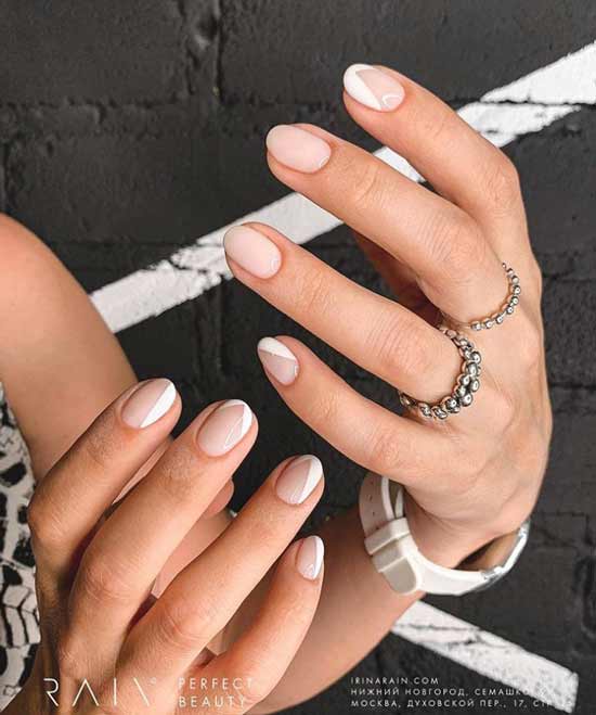 White French short nails