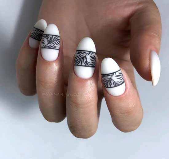 White manicure on an oval