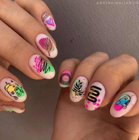 Oval patterned nails