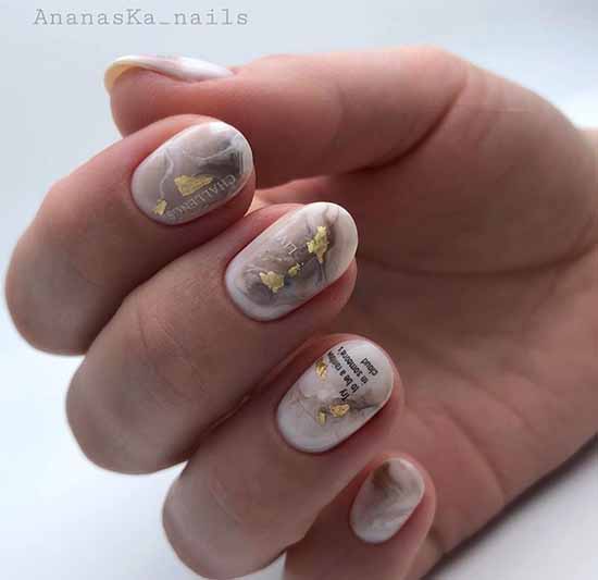 Nude oval manicure