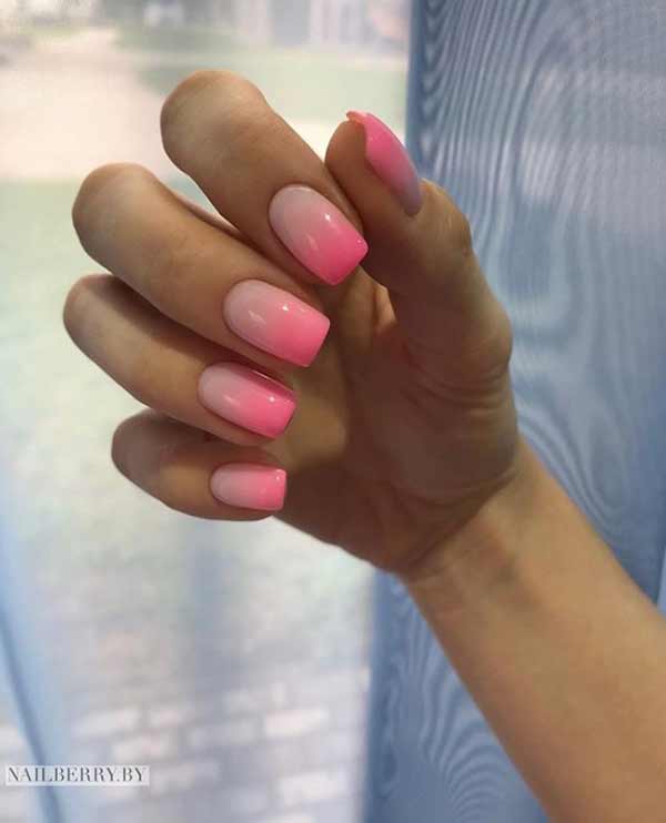 Pink nail ombre