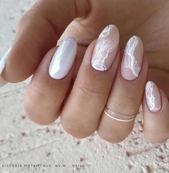 Delicate rubbed nail design