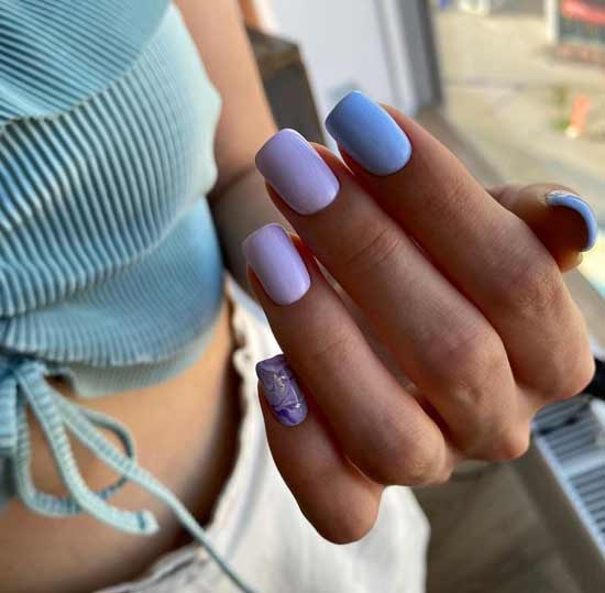 Delicate lilac manicure