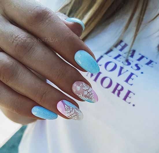 Light blue nail design