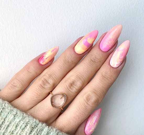 Light pink nail design photo